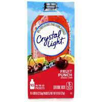Crystal Light On The Go Fruit Punch Drink Mix, 10-Count Boxes (Pack Of 5)