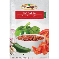 Mrs. Wages Hot Salsa Canning Mix, Easy-To-Use, Simple Homemade Salsa, Hot Spice Flavoring, Enhance Your Tomatoes, 4 Oz Packet (Value Pack Of 12)