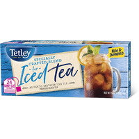 Tetley Black Tea, Iced Tea Blend, Family Size, 24 Square Tea Bags (Pack Of 6) (Packaging May Vary)