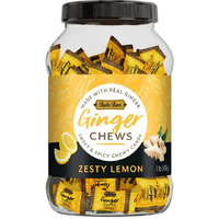 Bali's Best Ginger Chews - Zesty Lemon Flavor (1Lb Jar) 100% Real Ginger & Natural Flavors, Sweet Spicy Chewy Ginger Candies, Great Snacks For Sharing And Gift Baskets