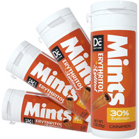 Dc24 Daily Care Xylitol Erythritol Mints, No Aspartame Sugar Free Mints, Low-Calorie, Dry Mouth Mints Keto Cinnamon 30 Pieces (Pack Of 4)