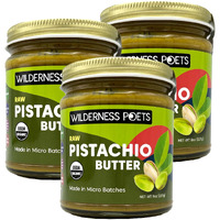 Wilderness Poets, Organic Pistachio Butter - 3 Pack (8 Ounce) - Raw, 100% Organic Pistachio - Perfect For Dubai Chocolate Bar Desserts With Kataifi Or Savory Creations - Unsweetened, California-Grown