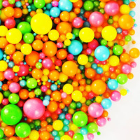 Kasvan Rainbow Pearl Sugar Sprinkles - Edible Candy Pearls 130G/4.58 Oz, Mix Size Cake Candy, Decorate Cakes, Cookies, Ice Cream (Rainbow)