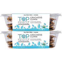 Top Seedz Certified Organic Gluten Free Cumin Seed Crackers | 2-Pack | 5 Ounces | Healthy Vegan Crackers With Plant Based Protein | Made Of Sunflower, Flax, Sesame And Pumpkin Seed
