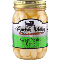 Amish Valley Products Country Pickled Garlic Sweet Or Hot Flavor 15 Oz Glass Jar (Sweet, 1 - 15Oz Jar)