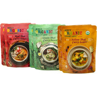 Mike's Organic Variety 6 Pack Of Curry Sauces Organic. Vegan. Dairy Free. Made In Thailand. Red, Yellow, Green | Case Of 6 X 8.8 Oz Pouches