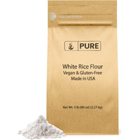Pure Original Ingredients White Rice Flour (5 Lb) Unbleached & Untreated, Flour Alternative, Vegan.