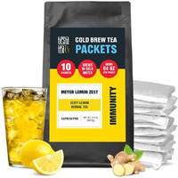 Tiesta Tea - Meyer Lemon Zest Cold Brew, Premium Loose Leaf Blend, Non-Caffeinated Iced Tea, 10 Cold Brew Tea Packets - Brews One 64Oz Pitcher