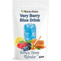 Blue Drink Spirulina Powder, Berry & Honey Refresher 12Oz Blue Drink Mix Natural Food Colorant Perfect For Ice Mix Yogurts Baked Treats Loaded Tea Bubble Tea
