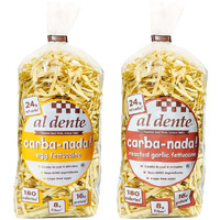 Al Dente, Carba-Nada Variety 2 Pack, Lower Carb, Egg Fettuccine & Roasted Garlic Fettuccine, Non-Gmo, Homemade Taste & Texture, High Protein