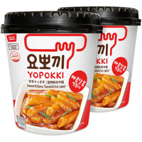 Yopokki Instant Tteokbokki Cup (Sweet Mild Spicy, Cup Of 2) Korean Street Food With Sweet And Moderately Spicy Sauce Topokki Rice Cake - Quick & Easy To Prepare