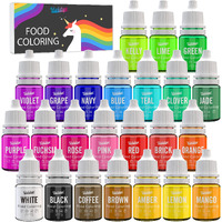 Food Coloring Set - 24 Vivid Colors Food Coloring Set For Baking, Cake Decorating, Fondant, Cookie And Macaron - Liquid Tasteless Food Color Dye For Handmade Crafts Making - .25 Fl. Oz. Bottles