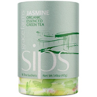 Grace Farms Organic Jasmine Green Tea (16 Pyramid Sachets) | Fragrant And Sweet | Fairtrade And Kosher Certified | Best Green Tea | Gives Back 100% Of Profits