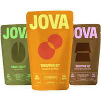 Jova Blended All-In-One Nutrition Superfood Shake. Delicious Single Serve Smoothie Kits With Over 21G Protein & 10G Fiber. (Gluten-Free, Non-Gmo, No Added Sugar), Assorted 3-Pack