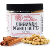 Nutty Novelties Cinnamon Peanut Butter - High Protein, Low Sugar Healthy Peanut Butter - All-Natural Peanut Butter Free Of Cholesterol, Preservatives & Salt - Crunchy Peanut Butter - 15 Ounces