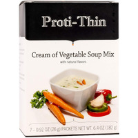 Proti-Thin High Protein Cream Of Vegetable Soup, Healthy Instant Diet Soup Mix, 15G Protein, Low Calorie, Low Carb, Low Fat, Gluten-Free, Keto Friendly, Ideal Protein Compatible 1 Pack Of 7 Servings