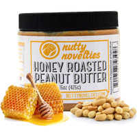 Nutty Novelties Honey Roasted Peanut Butter - High Protein, Low Sugar Healthy Peanut Butter - All-Natural Peanut Butter Free Of Cholesterol & Preservatives - Crunchy Peanut Butter - 15 Ounces