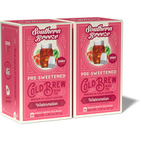 Southern Breeze Cold Brew Sweet Tea Watermelon Iced Tea With Black Tea And Zero Carbs Zero Sugar, 20 Individually Wrapped Tea Bags (Pack Of 2) Southern Sweet Tea Iced Tea Beverage