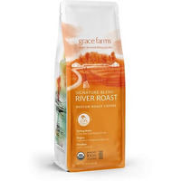 Grace Farms, Organic Whole Bean Coffee, River Roast Blend (Colombia, Ethiopia, Indonesia) Medium Roast, 12Oz Bag, 1 Count | Notes Of Chocolate & Tropical Fruits | Gives Back 100% Of Profits