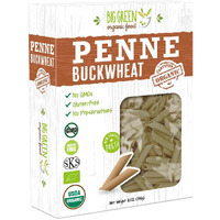 Big Green Organic Food- Organic Buckwheat Penne, 8.8Oz, 100% Buckwheat, Gluten-Free, Non-Gmo, Vegan (3)