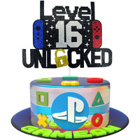 Happy 16Th Birthday Video Game Cake Topper Level 16 Unlocked Cake Topper For Kids Boys Girls 16-Years-Old Birthday Party Decoration (16)