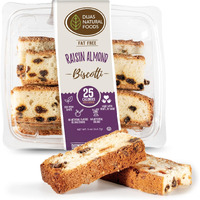 Dijas Natural Foods, Crunchy Fat Free Biscotti Cookie, All Natural Preservative Free Ingredients, Delicious Low Calorie Snack (5 Ounces, Raisin Almond)