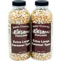 Amish Country Popcorn | 2-14 Oz Bottles | Extra Large Caramel Type Popcorn Kernels | Old Fashioned, Non-Gmo And Gluten Free (2-14 Oz Bottles)