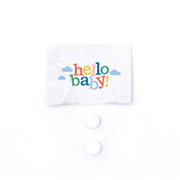Simply Gum Individually Wrapped Mints | ""Hello Baby"" | Baby Shower, Gender Reveal, Mint Favors | Peppermint | 50 Mint Pouches