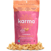 Cinnamon Wrapped Whole Cashews By Karma Nuts, Sweet & Savory, Air Roasted With Natural Skins, 2X More Fiber, Peanut-Free Facility, Kosher, Everyday Nut Snack, 7Oz Resealable Bag