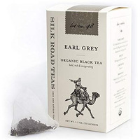 Silk Road Teas Organic Earl Grey Fair Trade Black Tea, Rich & Invigorating Flavors, 15 Non-Gmo Biodegradable Silk Tea Bags