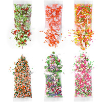 Easter Sprinkles For Cake Decorating, Cupcake, Cookies, Ice Cream Topper, 6 Packs Orange Sprinkles Green Sugar Pearls Candy, Six Of Assorted Sprinkles For Baking, Perfect For Easter Day Party