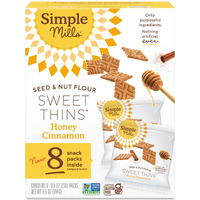 Simple Mills Snack Packs Honey Cinnamon Seed & Nut Flour Sweet Thins, Paleo Friendly & Delicious Sweet Thin Cookies, Good For Snacks, Nutrient Dense, 8 Pack (Pack Of 1)
