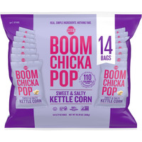 Angie's Boomchickapop Sweet & Salty Kettle Corn Popcorn 14Ct Multi-Pack, (14) .77 Oz Individual Bags