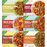 Miss Olive's Variety Pack Microwavable Ready To Eat Lower Sodium Ready Meals (Bundle Of 6)-1 Of Each Flavor