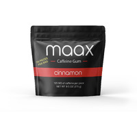 Maax Caffeine Energy Gum | 125Mg Of Caffeine Per Piece | Cinnamon | 125 Total Pieces Per Bag | Focus Supplement