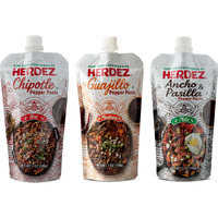 Herdez Pepper Paste Trio - Chipotle (Hot), Guajillo (Medium), Ancho And Pasilla (Mild) - Squeeze Pouch With Easy Close Twist Cap - 7Oz Squeeze Pouch - Dried Chile Pepper Alternative