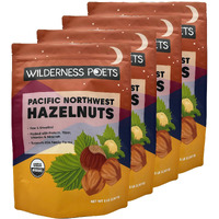 Wilderness Poets, Organic, Pacific Northwest-Grown Hazelnuts - Raw, Whole Nuts With Skins, No Shells. Bulk Size - 5 Pound (Pack Of 4)