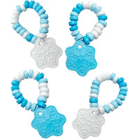 Snowflake Candy Bracelets (24 Pieces) Winter Candy Individually Wrapped - Snow Flake Shaped Blue And White - Great For Frozen Party Favors, Pinatas, Kids Birthday Favor Bags, Holiday Stocking Stuffers
