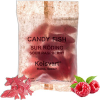 Kolsvart Sour Raspberry Candy Fish, 4.2 Oz