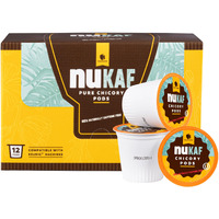 Nukaf Chicory K Cups | Kosher Chicory Root K Pods For Your Keurig | 100% Chicory Root | Keurig K Cups Chicory Coffee Alternative By Gourmanity [12 Count]
