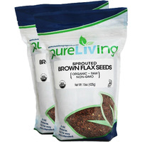 Pure Living Sprouted Brown Flax Seeds, 2 Packs -15 Ounce Each