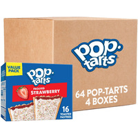 Pop-Tarts Toaster Pastries, Breakfast Foods, Kids Snacks, Value Pack, Frosted Strawberry (64 Pop-Tarts)