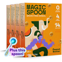Magic Spoon Cereal, Peanut Butter 4-Pack Of Cereal And Spoon - Keto & Low Carb Lifestyles I Gluten & Grain Free I High Protein I 0G Sugar