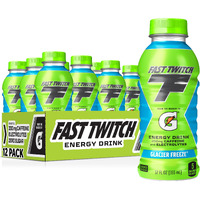 Fast Twitch Energy Drink From Gatorade, Glacier Freeze, 12 Fl Oz Bottles, (12 Pack), 200Mg Caffeine, Zero Sugar, Electrolytes