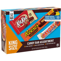 Kit Kat, Payday And Reese's Assorted Flavored King Size, Candy Variety Box, 36.8 Oz