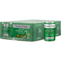 Fever Tree Ginger Ale - Premium Quality Mixer - Refreshing Beverage For Cocktails & Mocktails. Naturally Sourced Ingredients, No Artificial Sweeteners Or Colors - 150 Ml Cans - Pack Of 24
