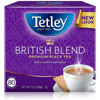 Tetley British Blend Premium Black Tea, Rainforest Alliance Certified, 80 Tea Bags (Pack Of 4)