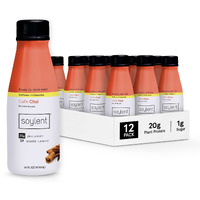 Soylent Complete Nutrition Gluten-Free Vegan Protein Meal Replacement Shake, Cafe Chai, 14 Oz, 12 Pack