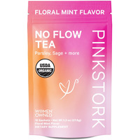 Pink Stork No Flow - Organic Sage Tea To Dry Up Breast Milk Supply And Decrease Milk Production, Stop Breastfeeding, Wean Lactation Naturally, Postpartum Essentials - Hot Or Iced - 15 Sachets