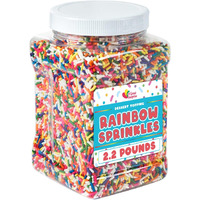 Rainbow Sprinkles - 2.2 Pounds - Bulk Rainbow Jimmies For Cookies - Birthday Cake Decorating Sprinkles For Ice Cream, Baking, Cupcakes, Donuts